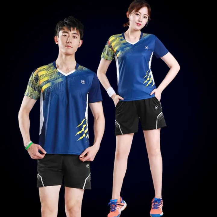 2023Badminton%20Clothes%20Outfit%20Men's%20and%20Women's%20Short-Sleeved%20Sports%20Summer%20Volleyball%20Tennis%20Table%20Tennis%20Training%20Uniform%20Customization%20-%20Image%203