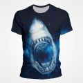 Shark Thon Graphic T Shirt for Men Deep Sea Animals 3D Fashion Printed T-shirt Summer Women Clothes Tee Kids Tops Customized. 