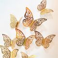 12pcs 3D Gold Butterfly Wall Stickers. 