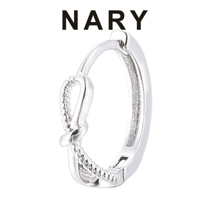 1Pc Hoop Earring Elegant Temperament Polished Hypoallergenic High-gloss Fashion Jewelry Copper Twining Knot Women Huggie Earring for Dating