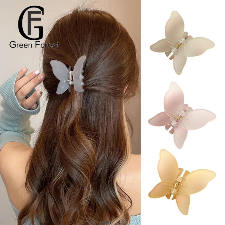 Fixed Hair Accessory Hair Claw Women Clip Shape Solid Color Double Layers Anti-slip Decoration Fixation Ponytail Lady Elastic Gripper Hair Claw Clip