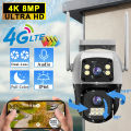 ITECH 4G Camera SIM Card 4K 8MP Dual Lens WIFI IP Camera Outdoor IP66 Waterproof AI Human Track Security Protection V 380. 