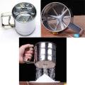 Flour Sifter Stainless Steel Shaker Sieve Cup Mesh Crank Sifter / Flour Stainer / Flour Icing Sugar Sifter. 