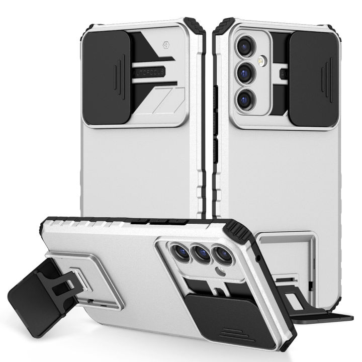 Shockproof Case For Samsung Galaxy A34 5G Phone Case Push Pull Camera Protection Live Stand Phone Cover