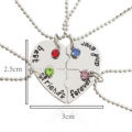 Best Friend Forever and Ever BFF Necklace Girls Heart-shaped Puzzle Stitching Pendant Necklace For Women. 