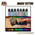 【Magic Tattoo】Ink tatoo sticker water proof women 30 days ink last 15 days 30pics waterproof permanent 1 month for men fake tattoo Temporary Tattoos Kit Semi Permanent Freehand Ink Stencils Set DIY Tattoos Temp Adults Art Painting. 