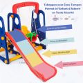 Kids 4 in 1 with Basketball Swing Portic Climbing Slide Play Area for Indoor and Outdoor, Suitable for Children 3-8 Years |ikitchz. 