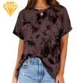 Women Tie Dye T-shirt Stylish Tie Dye Print Tee for Women Trendy Summer T-shirt with Loose Fit Stretchy Fabric Streetwear Fashion Top for Breathable Tie Dye Shirt. 