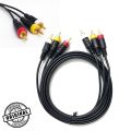 1.5m 3 RCA to RCA Audio Video Cable Male To Male 3RCA To 3RCA Audio Video AV Cable Cord Wire DZL Premium Quality. 