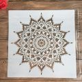 Durable Plastic Reusable Walls Art Scrapbooks Floor Painting Spraying For Floor Decoration Crafts Embossed Paper Card Drawing Board Wall Painting Template Wallpaper Mould. 