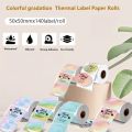 140pcs New 50x50 mm Thermal Label Roll Tear-resistant Waterproof Square Label Sticker Color Gradient Flower Shape Printer Paper. 