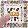 Waterproof Class of 2025 Stickers Multicolor Diploma Stickers realistic style for decorating luggage student gifts celebratory events. 