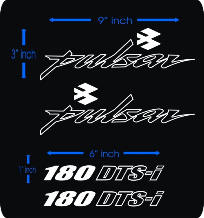 Pulsar 180 Bike Stickers Luminous Reflective Plotter Cutting Stickers White color