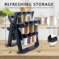 Home spice rack organizer, spice organizer with 18 Spice large glass Jars and Spice Labels with Funnel Complete Set, Windmill rotating spice rack, Kitchen organizer. 