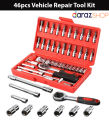 46pcs 1/4-Inch Socket Set Professional Car Repair Tool Ratchet Torque Wrench Combo Tools Kit Auto Repairing. 