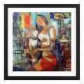Art Print Wall Poster Wall Pictures Painting Wall Art for Bedroom Living Room Home Decor Frame Include  Mother and Child Segar Painting Framed Lithograph 75cm x 76cm. 