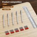 Tungsten Carbide Scriber 5-Pack Includes 25 Replacement Marking Tips& Steel Ruler- Metal Scribe Tool for Glass/Ceramics. 