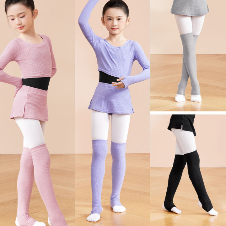 Girls Ballet Leg Warmers Long Leg Warmer Dance Sports Socks Kids Knitted Stirrup Leg Warmers for Yoga Ballet Dance