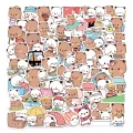 20/40/60 pcs Bubududu Stickers Lovely Cute Bubu Dudu Bear Couple Stickers for Laptop Scrapbook Journal Kids Girls Boys Stickers. 