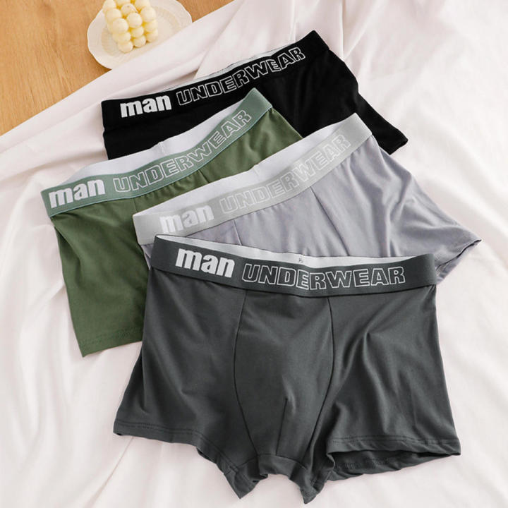 Inner crotch Men's underwear Soft Antibacterial Cotton Boxer briefs Mid ...
