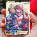 pokemon cards golden 2023 Pokemon Card Charizard Ash Ketchum Energy Gold Metal Card Gengar Arceus Rare Game Collection Battle Trainer Card Kid GiftParty Games Crafts. 