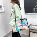 Fashion Transparent Handbag for Women 2023 PVC Clear Bag Travel Ladies Shoulder Bags with Purse Large Capacity Eco Beach Tote. 