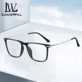 LouisWill Men’s Glasses Upgrade Memory Legs Vintage Style Square Frame Glasses Clear Lens Glasses Blue Light Blocking Glasses Anti-fatigue Glasses Anti-blue Lens Eyes Protection Eyewear. 