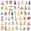 50Pcs Cute Disney Princess Stickers Girl Decals Gift DIY Wall Laptop Car Bike Notebook Decoration Cartoon Sticker Kid Toys. 