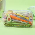 High-Profile Figure Cute Peach Quicksand Pencil Case Girl Heart Creative Sequins Korean Simple Quicksand Stationery Box. 