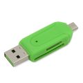 【White 】 10pcs/lot 2 in 1 OTG Card Reader for Mobile Phone USB TF/SD Card Reader for Computer. 