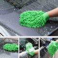 1Pc Waterproof Car Wash Microfiber Chenille Double-faced Thick Gloves Cleaning Mitt for Auto Care Accessories Random Color. 