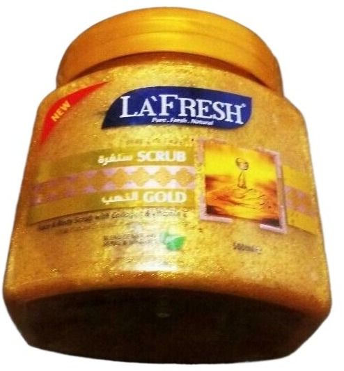 LA FRESH Face & Body Gold Scrub lfbg With Vitamin E 500 Ml for Gold Facial for a Lighter, Softer, Healthier-Looking Skin