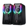 Computer Speakers 2.0 Stereo Volume Control with Rgb Lights USB Powered Gaming Speakers for Desktop/Phone. 