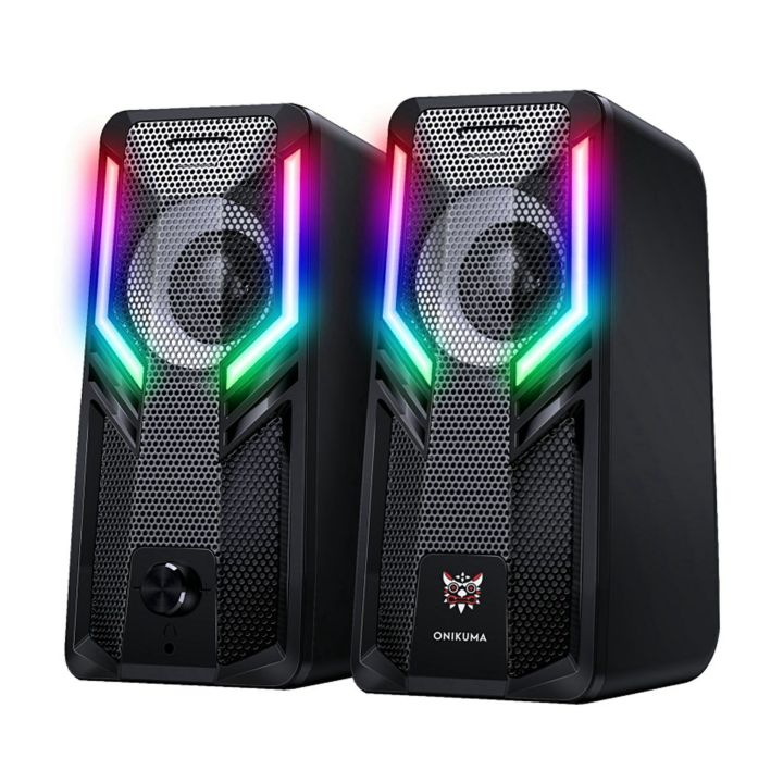 Computer Speakers 2.0 Stereo Volume Control with Rgb Lights USB Powered Gaming Speakers for Desktop/Phone