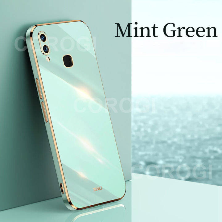 For Vivo V9 Youth Back Cover Fashion Shiny Plating Square Bumper