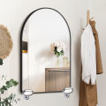 Holder Glass Mirror Hinger Durable Zinc Alloy Brackets Glass Shelf Support Round Fixed Fitting Glass Clip Bathroom Mirror 1Set. 