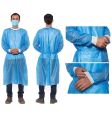 Blue Disposable Medical Isolation Gowns w/ Knitt Cuffs, Lab Dentists Hospital. 