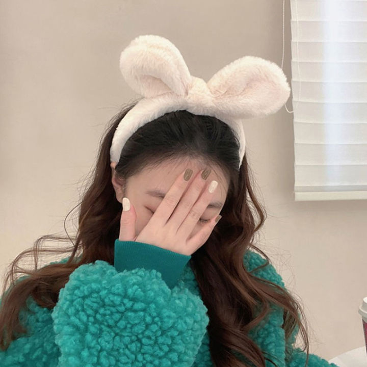 New%20Rabbit%20Ear%20Plush%20Headband%20Women%20Solid%20Color%20Plush%20Hairband%20Hair%20Hoop%20Girls%20ANLAN%20-%20Image%205