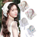 Lace Ribbon Hair Band Lace Triangle Scarf Headband Lazy Headscarf All-in-one Sun Protection Headscarf Women Headband Headscarf Yao Store. 