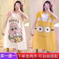 [ Buy One Get One Free ] Nightdress Women's Summer Loose plus Size Pajamas Women's Summer Mid-Length Short Sleeve Home Wear Cute in. 