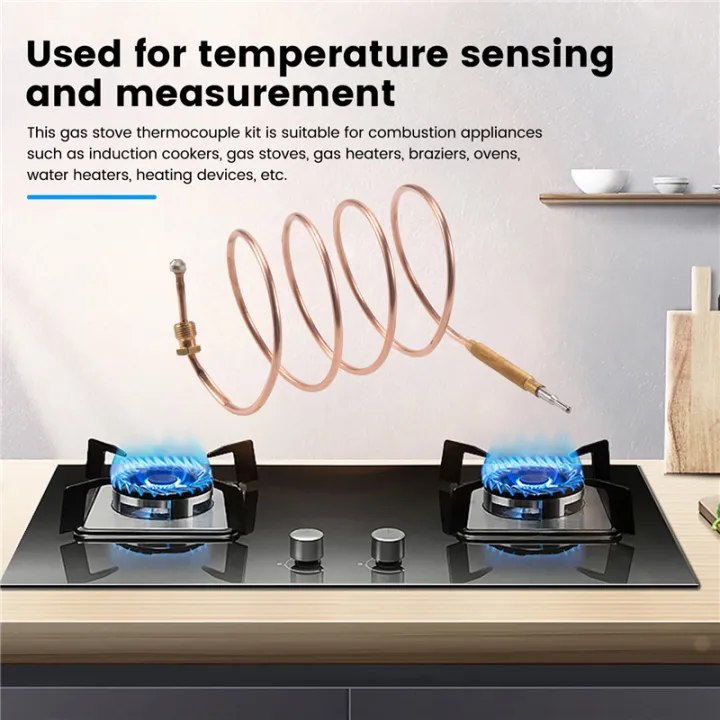 Universal Gas Stove Thermocouple with 5Pcs Nuts Heating Gas Burner ...