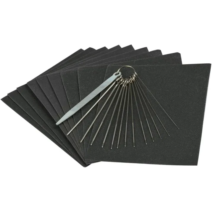 13Pcs%20Guitar%20Nut%20Files%20Set%20Bridge%20Saddle%20Nut%20Files%20+%2032%20Blades%20Feeler%20Gauge%20Dual%20Marked%20Metric%20and%20Imperial%20Gap%20Measuring%20Tool%20+%209%20Sheet%20Sandpaper%20-%20Image%207