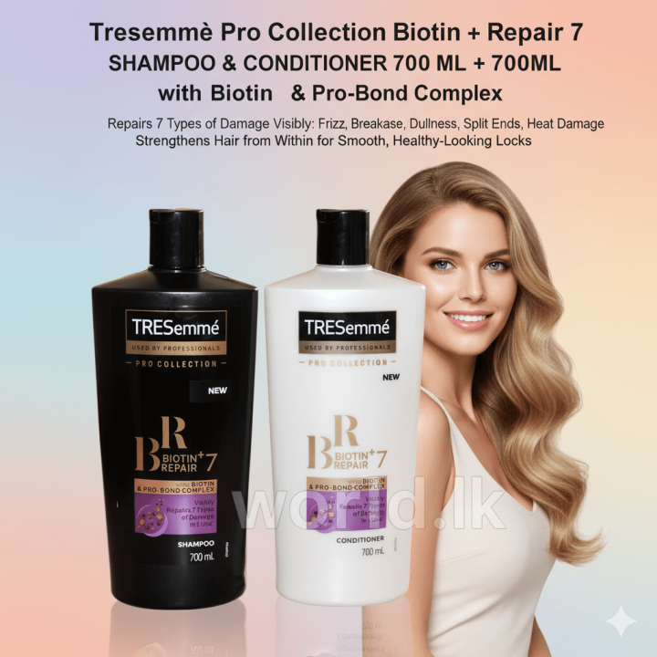 Tresemme%20Pro%20Collection%20TBRS%20Biotin%20+%20Repair%207%20SHAMPOO%20&%20CONDITIONER%20700%20ML+%20700ML%20with%20Biotin%20&%20Pro-Bond%20Complex%20-%20Image%202
