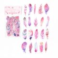 40 Pcs /pack Colored Feather Design Waterproof Decorative Stickers. 