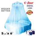 C four Nova Round framed Mosquito Net for Large Bed ( 5 x 6 ). 