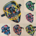 LED Glow Mask EL Wire Light Up The Purge Movie Costume Light  Party. 