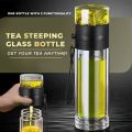 Tempered Glass Water Tea Filter Bottle Heat Resistant Tumbler Teapot Mug Cup Separation Infuser by Home Genie. 