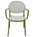 MODERN RATTAN - STYLE PLASTIC DINING CHAIR. 
