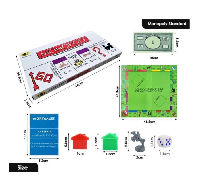 Monopoly Classic Board Game – Complete Standard Edition with Money Notes & Tokens