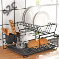 2 Layer Dish Drying Rack, Over The Sink Dish Drying Rack, Stainless Steel Dish Racks for Kitchen Counter, Kitchen Dish Drainer with Drainboard. 